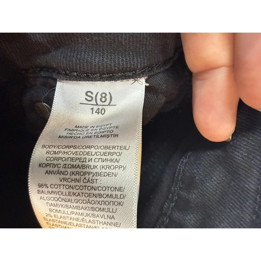 Polo Ralph Lauren Girls Black‎ Jeans Size 8 Slim Straight Stretch Denim Pants